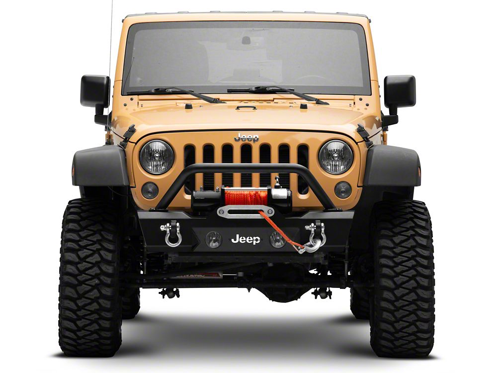 Jeep Licensed by RedRock HD Stubby Front Bumper with LED Jeep Logo Backlight (07-18 Jeep Wrangler JK)