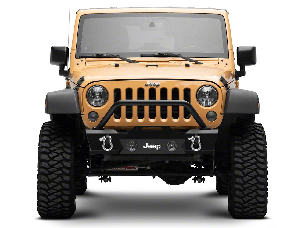 Jeep Licensed by RedRock HD Stubby Front Bumper with LED Jeep Logo Backlight (07-18 Jeep Wrangler JK)