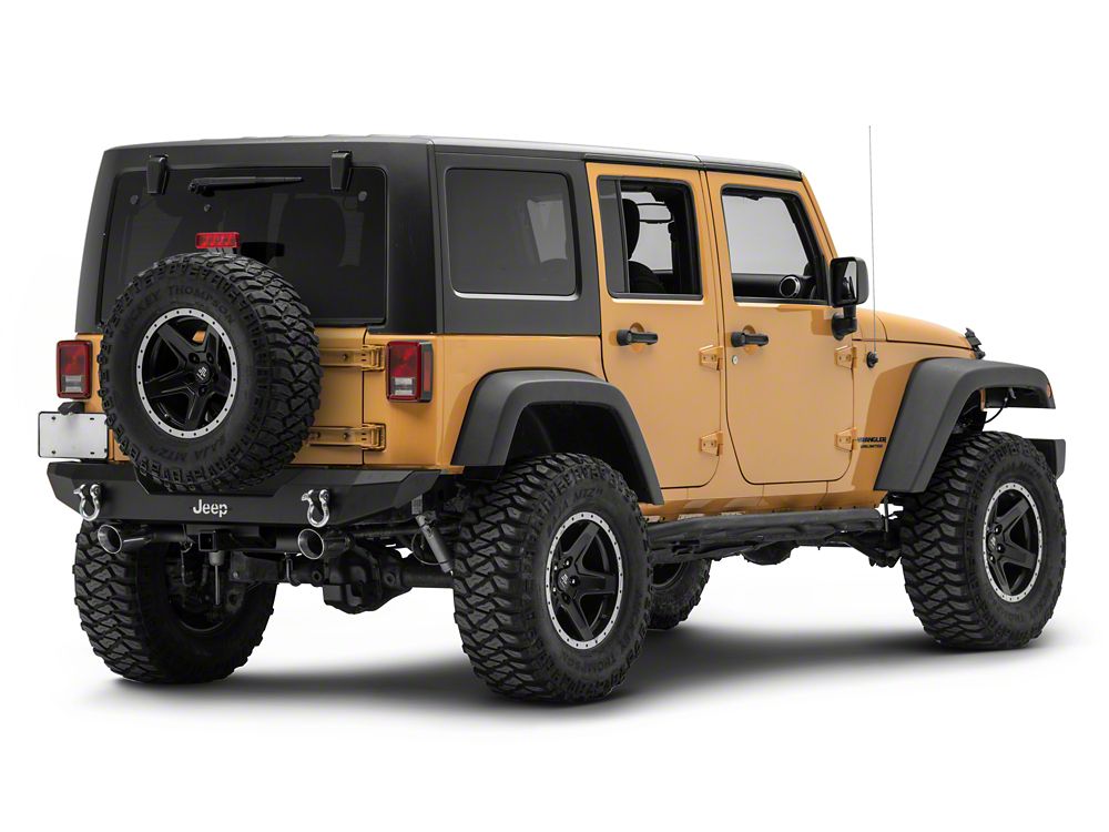 Jeep Licensed by RedRock HD Rear Bumper with LED Jeep Logo Backlight (07-18 Jeep Wrangler JK)
