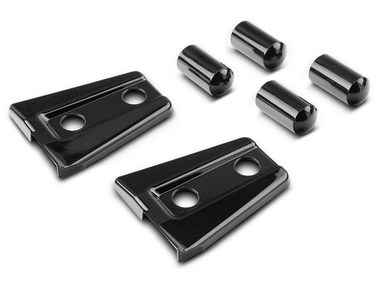 RedRock Hood Hinge Cover; Black (07-18 Jeep Wrangler JK)