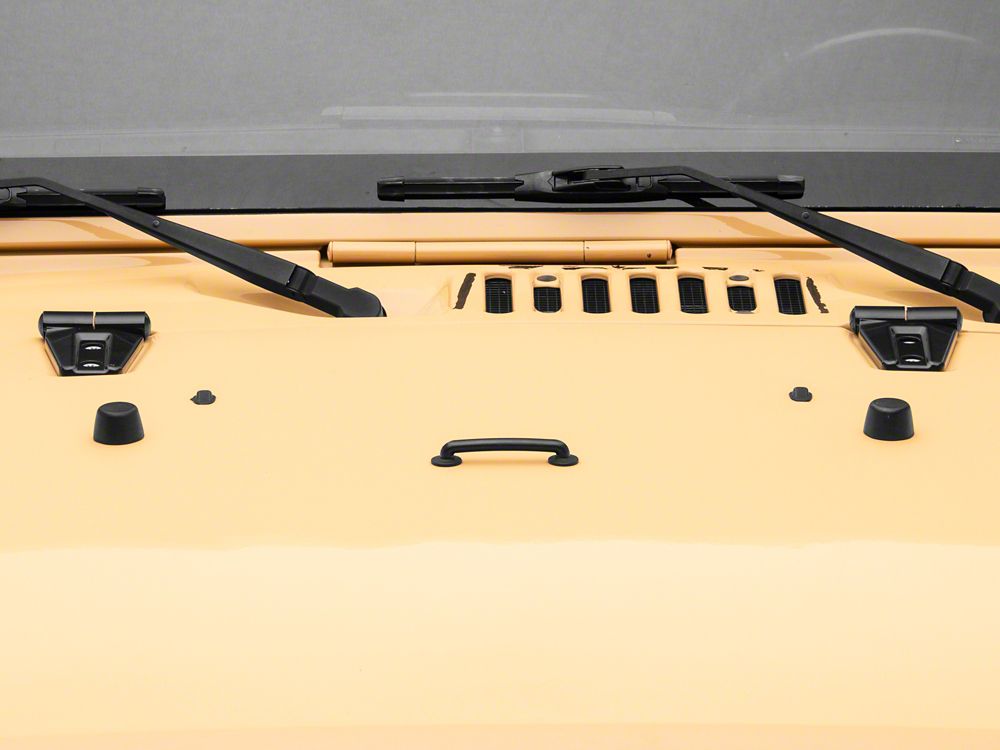 RedRock Hood Hinge Cover; Black (07-18 Jeep Wrangler JK)