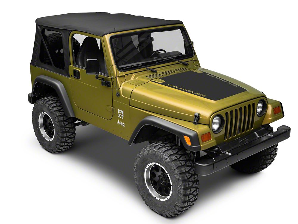 Jeep Licensed by RedRock Wrangler Hood Decal; Matte Black (97-06 Jeep Wrangler TJ)