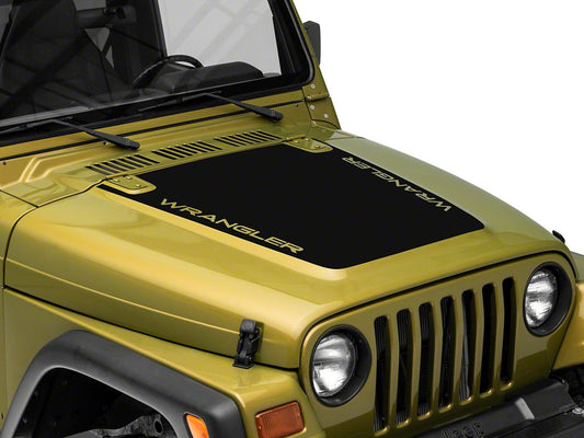 Jeep Licensed by RedRock Wrangler Hood Decal; Black (97-06 Jeep Wrangler TJ)