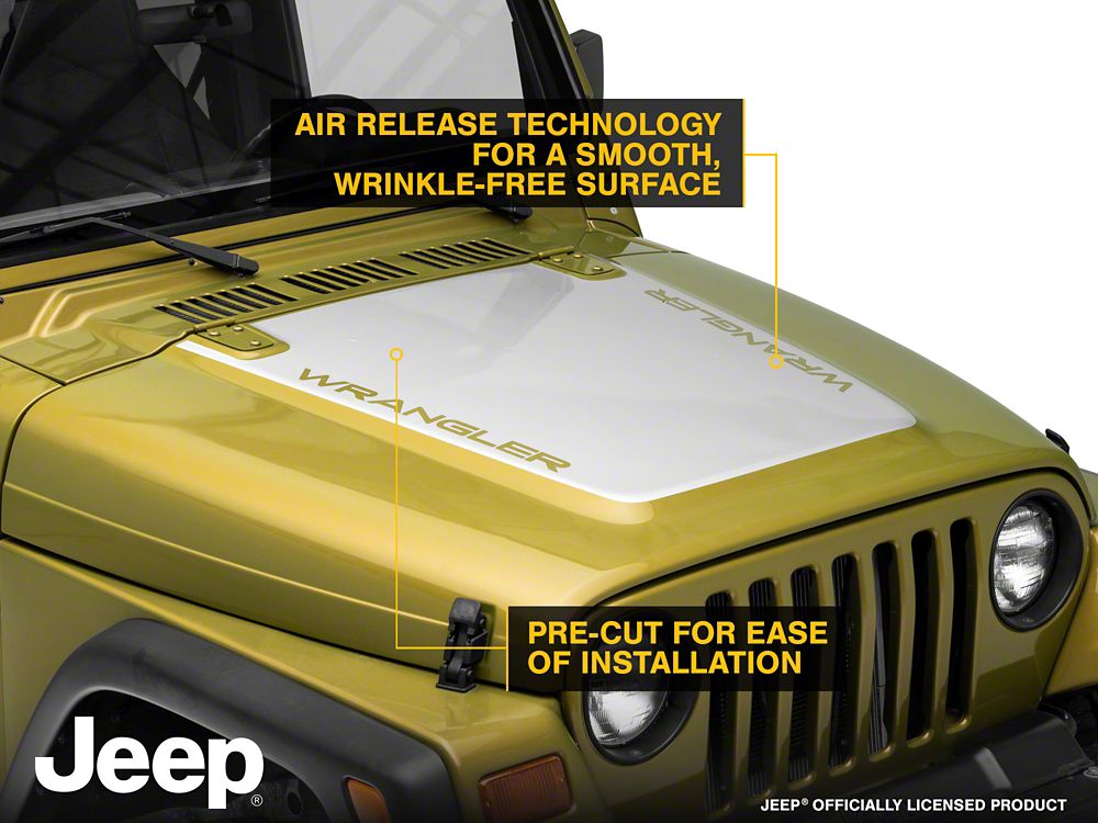 Jeep Licensed by RedRock Wrangler Hood Decal; Silver (97-06 Jeep Wrangler TJ)