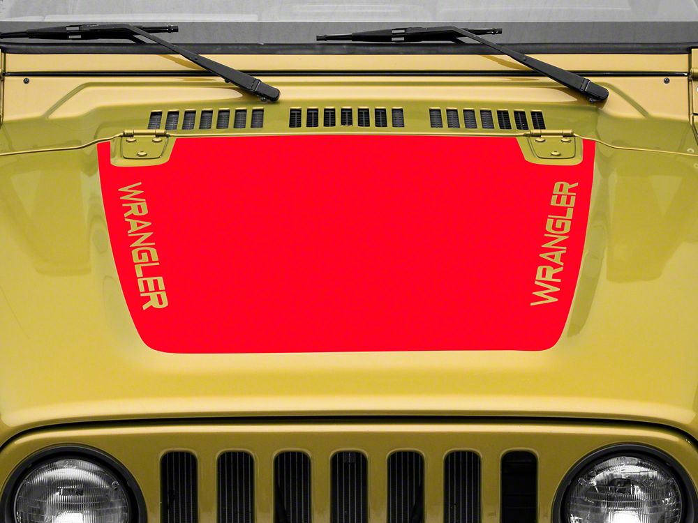 Jeep Licensed by RedRock Wrangler Hood Decal; Red (97-06 Jeep Wrangler TJ)