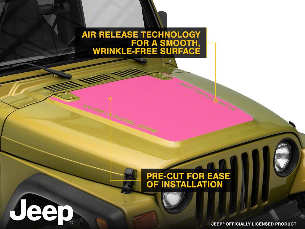 Jeep Licensed by RedRock Wrangler Hood Decal; Pink (97-06 Jeep Wrangler TJ)