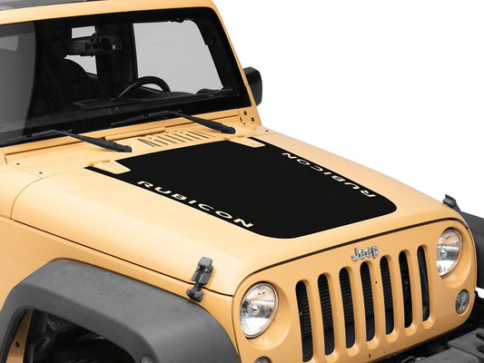 Jeep Licensed by RedRock Rubicon Hood Decal; Black (07-18 Jeep Wrangler JK)
