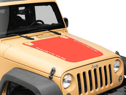 Jeep Licensed by RedRock Rubicon Hood Decal; Red (07-18 Jeep Wrangler JK)