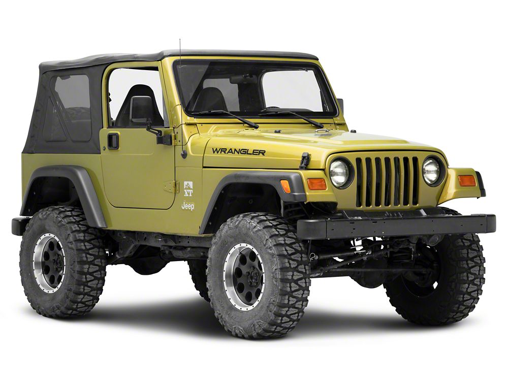 Jeep Licensed by RedRock Wrangler Hood Logo; Matte Black (97-06 Jeep Wrangler TJ)
