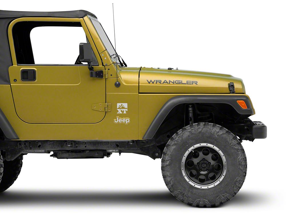 Jeep Licensed by RedRock Wrangler Hood Logo; Matte Black (97-06 Jeep Wrangler TJ)