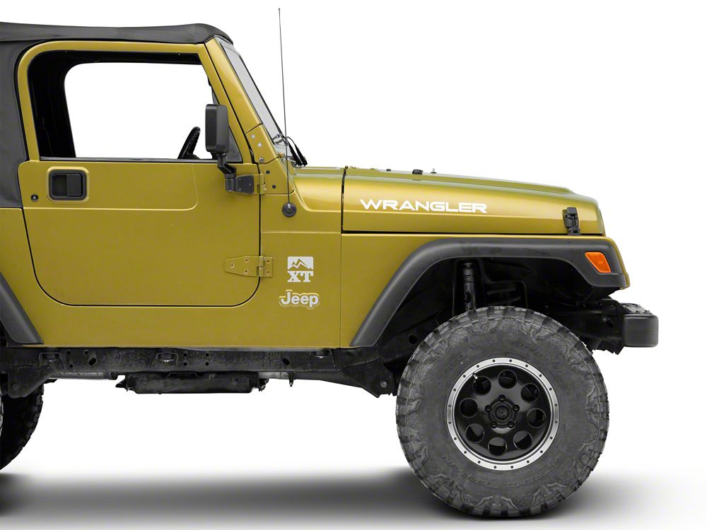 Jeep Licensed by RedRock Wrangler Hood Logo; Silver (97-06 Jeep Wrangler TJ)