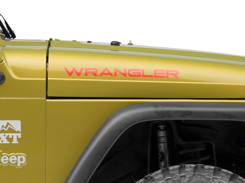 Jeep Licensed by RedRock Wrangler Hood Logo; Red (97-06 Jeep Wrangler TJ)