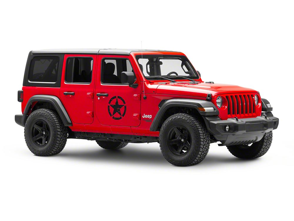 RedRock 16-Inch Star Vinyl Decal; Black (Universal; Some Adaptation May Be Required)