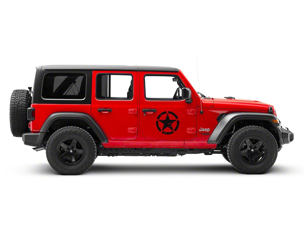 RedRock 16-Inch Star Vinyl Decal; Black (Universal; Some Adaptation May Be Required)