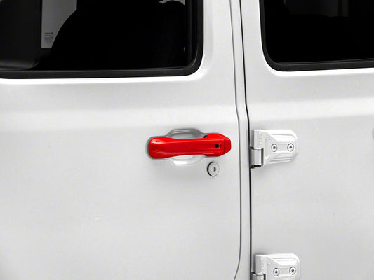 RedRock Door Handle Covers; Red (18-25 Jeep Wrangler JL 4-Door)