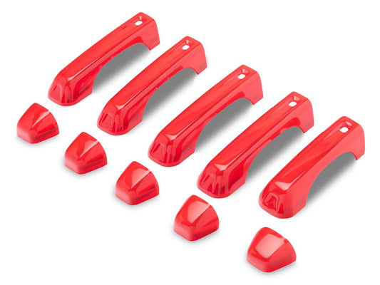 RedRock Door Handle Covers; Red (18-25 Jeep Wrangler JL 4-Door)