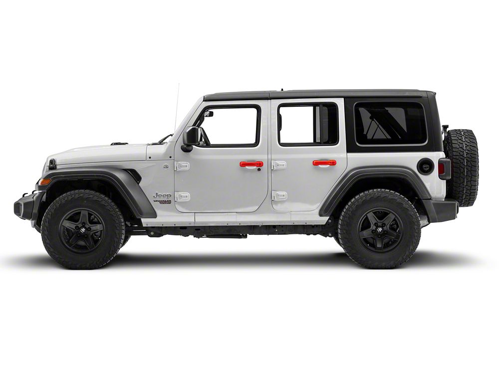 RedRock Door Handle Covers; Red (18-25 Jeep Wrangler JL 4-Door)