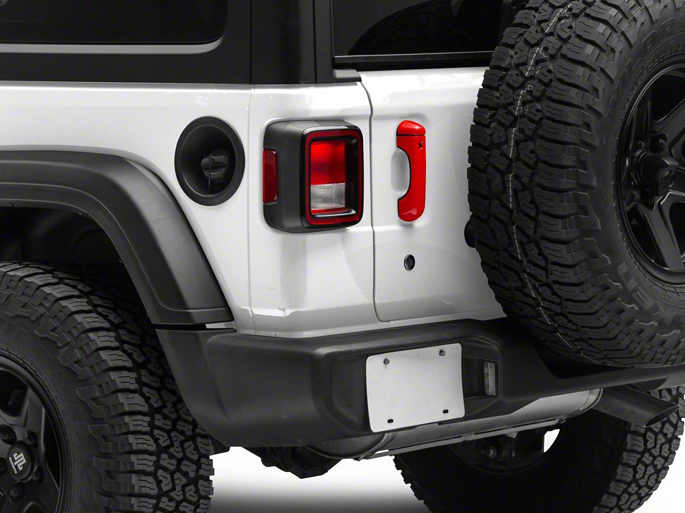 RedRock Door Handle Covers; Red (18-25 Jeep Wrangler JL 4-Door)