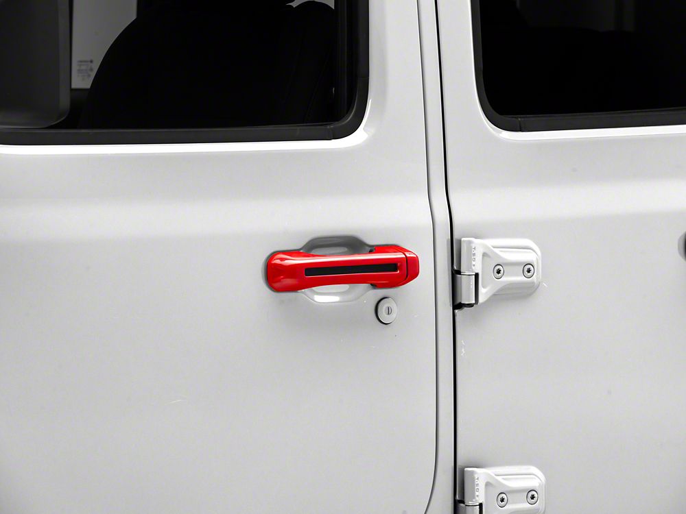 RedRock Door Handle Covers; Red (18-25 Jeep Wrangler JL 4-Door)