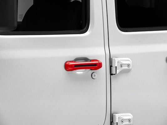 RedRock Door Handle Covers; Red (18-25 Jeep Wrangler JL 4-Door)