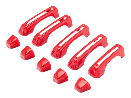 RedRock Door Handle Covers; Red (18-25 Jeep Wrangler JL 4-Door)