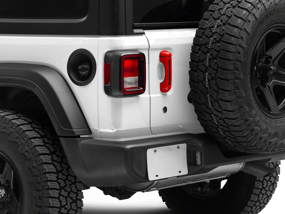 RedRock Door Handle Covers; Red (18-25 Jeep Wrangler JL 4-Door)