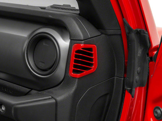RedRock Air Vent Trim; Red (18-25 Jeep Wrangler JL)