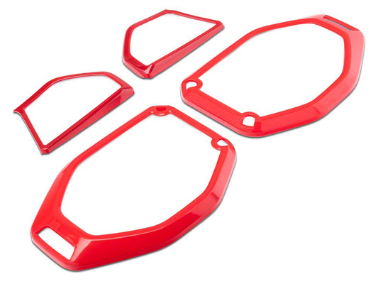 RedRock Pillar and Roof Speaker Trim; Red (18-23 Jeep Wrangler JL)