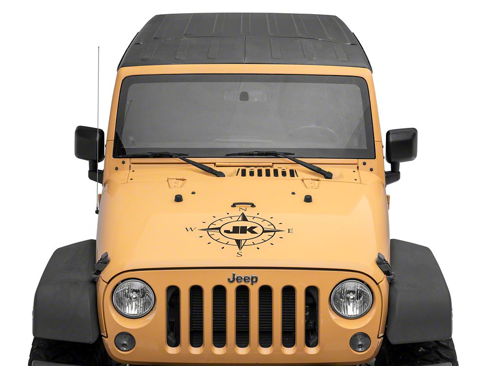 Jeep Licensed by RedRock Compass Decal with JK Logo; Matte Black (07-18 Jeep Wrangler JK)