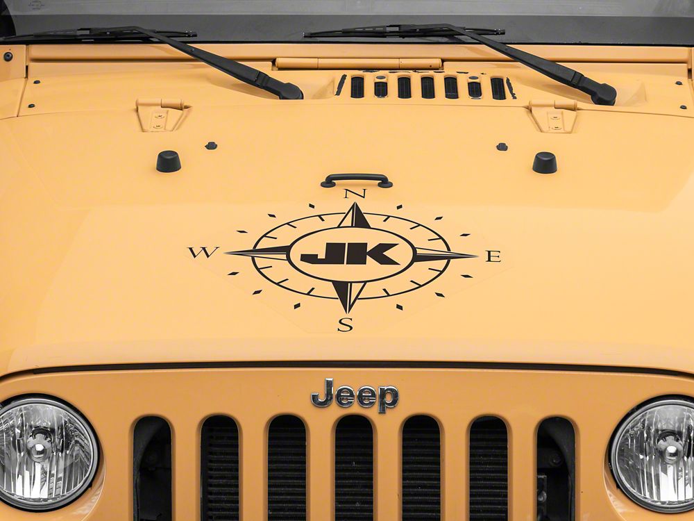 Jeep Licensed by RedRock Compass Decal with JK Logo; Matte Black (07-18 Jeep Wrangler JK)