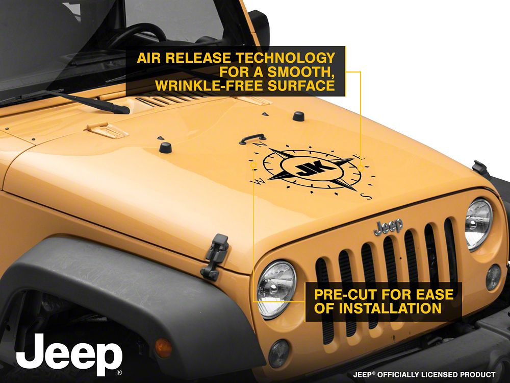 Jeep Licensed by RedRock Compass Decal with JK Logo; Black (07-18 Jeep Wrangler JK)