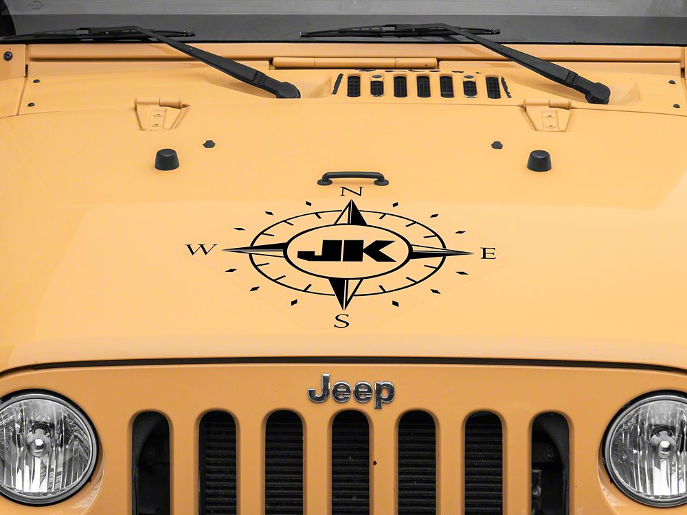 Jeep Licensed by RedRock Compass Decal with JK Logo; Black (07-18 Jeep Wrangler JK)