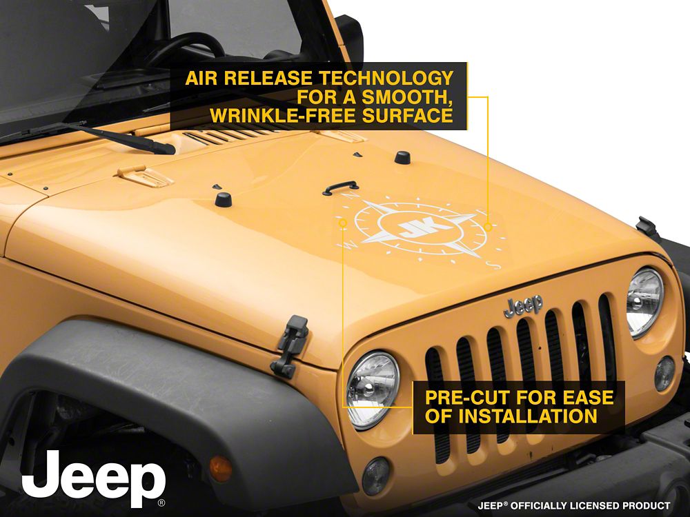 Jeep Licensed by RedRock Compass Decal with JK Logo; White (07-18 Jeep Wrangler JK)