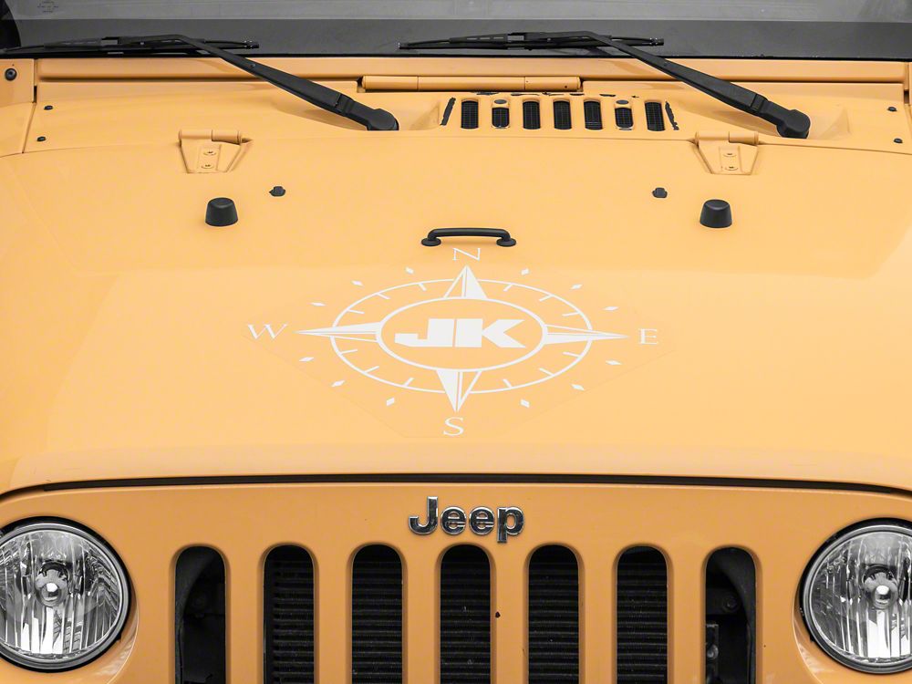 Jeep Licensed by RedRock Compass Decal with JK Logo; White (07-18 Jeep Wrangler JK)