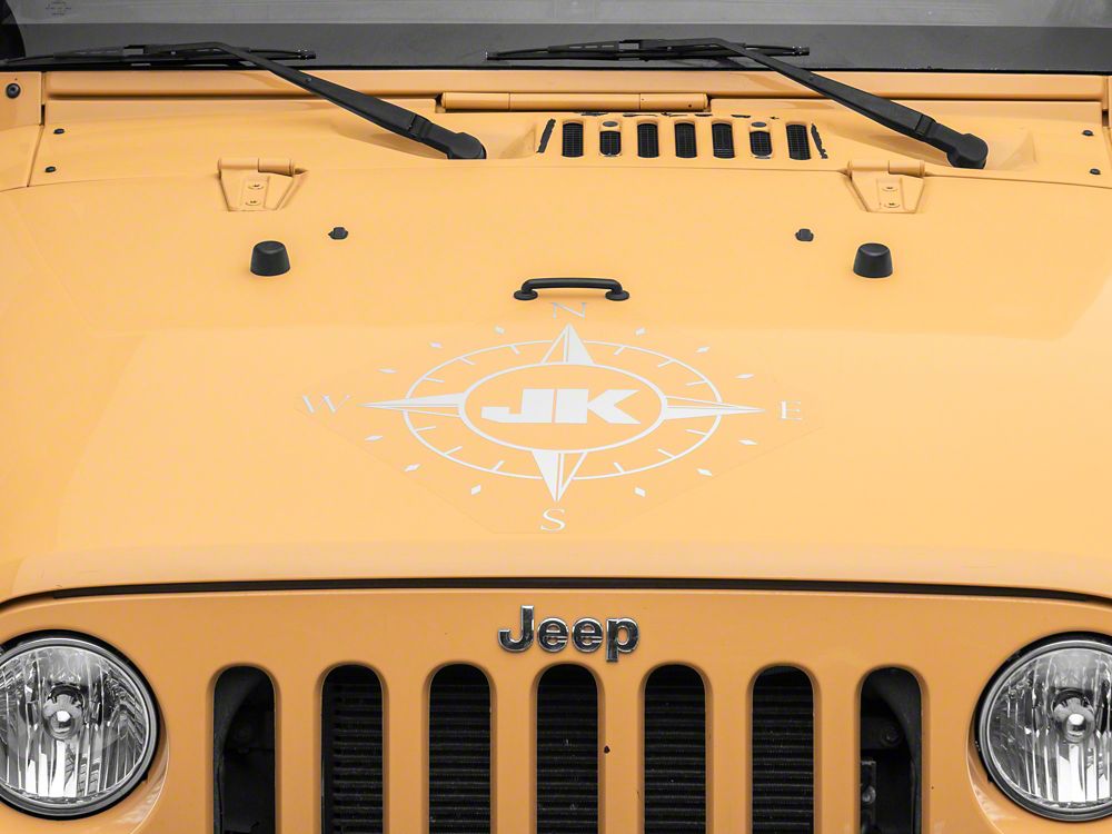 Jeep Licensed by RedRock Compass Decal with JK Logo; Silver (07-18 Jeep Wrangler JK)