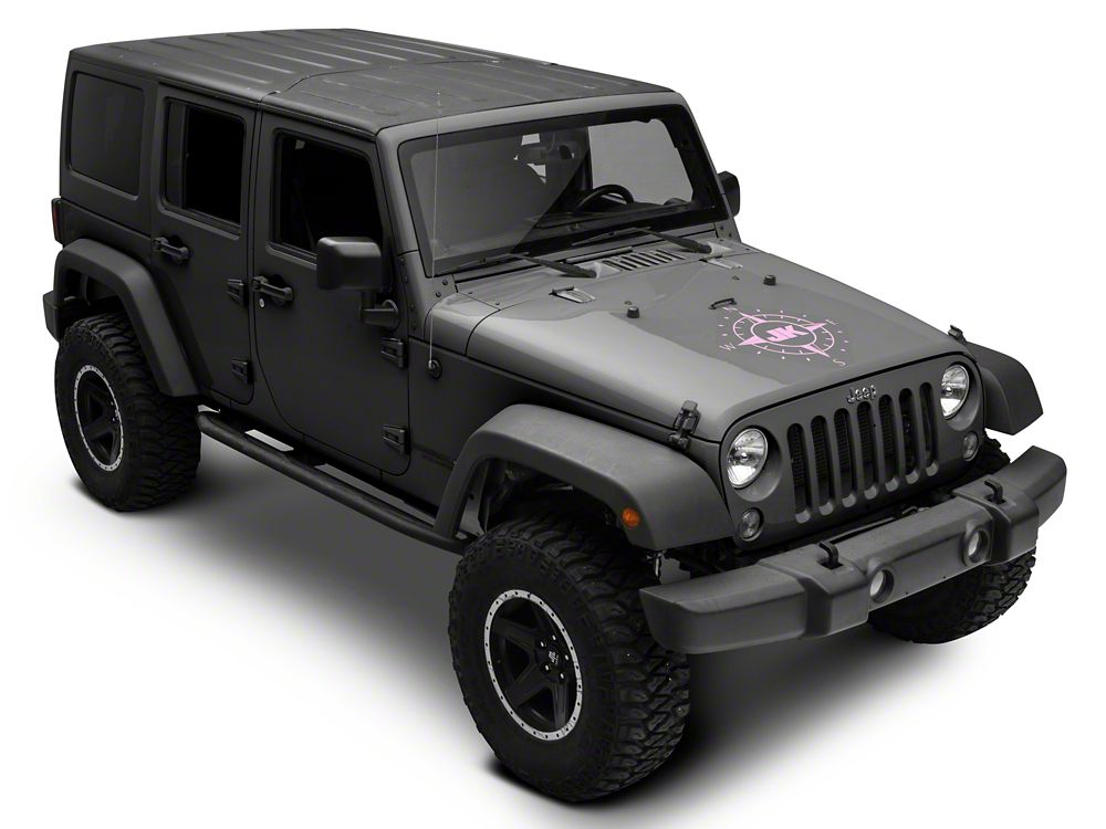 Jeep Licensed by RedRock Compass Decal with JK Logo; Pink (07-18 Jeep Wrangler JK)