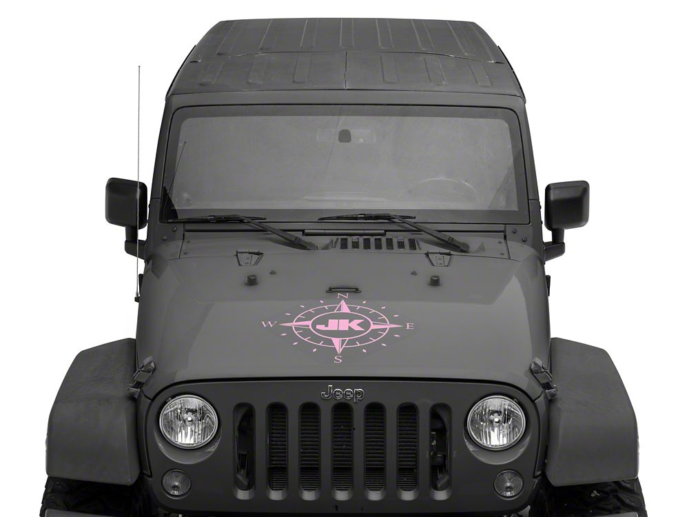 Jeep Licensed by RedRock Compass Decal with JK Logo; Pink (07-18 Jeep Wrangler JK)