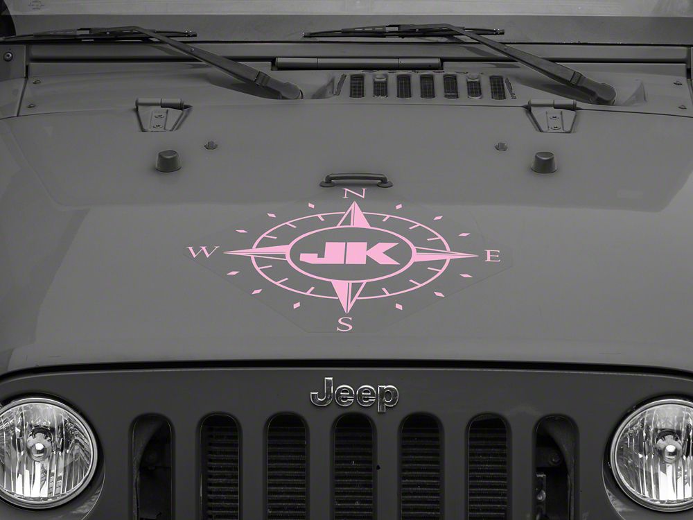 Jeep Licensed by RedRock Compass Decal with JK Logo; Pink (07-18 Jeep Wrangler JK)