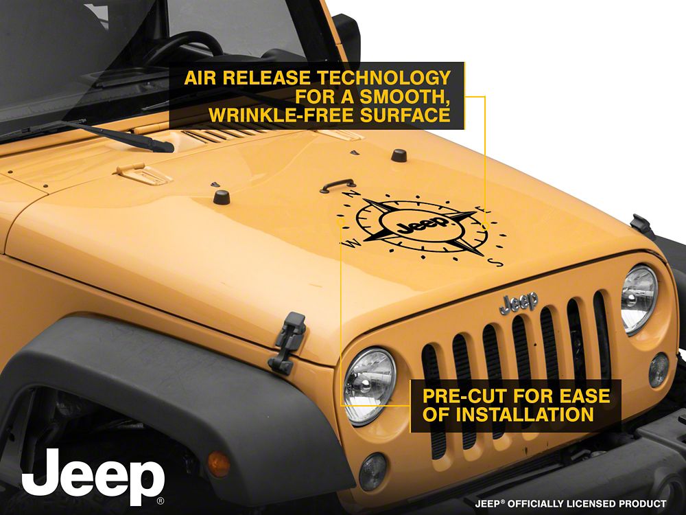 Jeep Licensed by RedRock Compass Decal with Jeep Logo; Black (07-18 Jeep Wrangler JK)