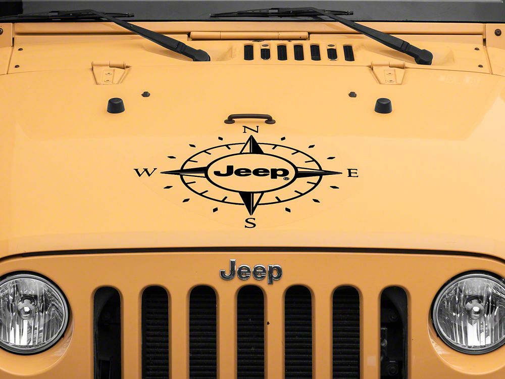 Jeep Licensed by RedRock Compass Decal with Jeep Logo; Black (07-18 Jeep Wrangler JK)