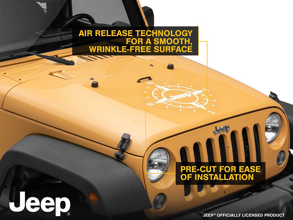 Jeep Licensed by RedRock Compass Decal with Jeep Logo; White (07-18 Jeep Wrangler JK)