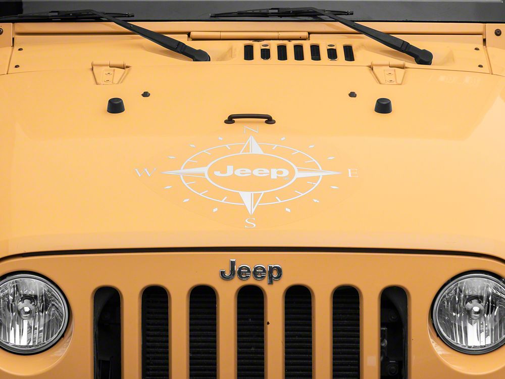 Jeep Licensed by RedRock Compass Decal with Jeep Logo; Silver (07-18 Jeep Wrangler JK)