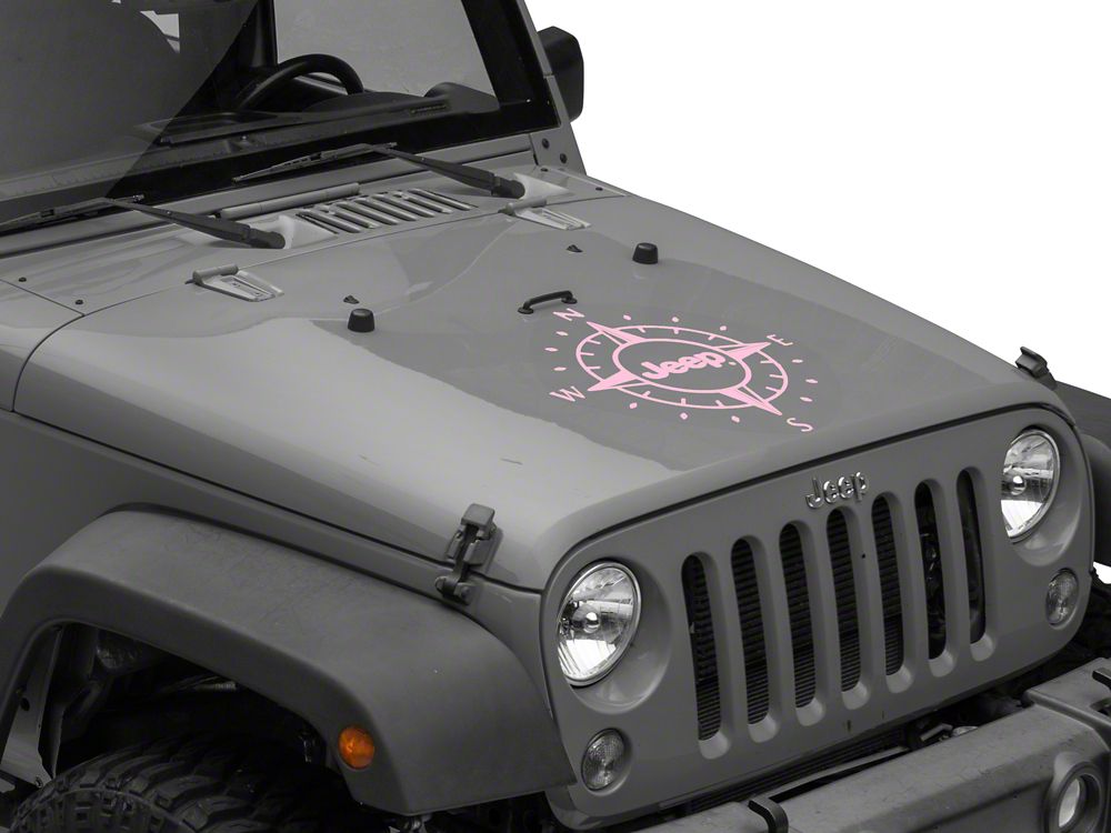 Jeep Licensed by RedRock Compass Decal with Jeep Logo; Pink (07-18 Jeep Wrangler JK)