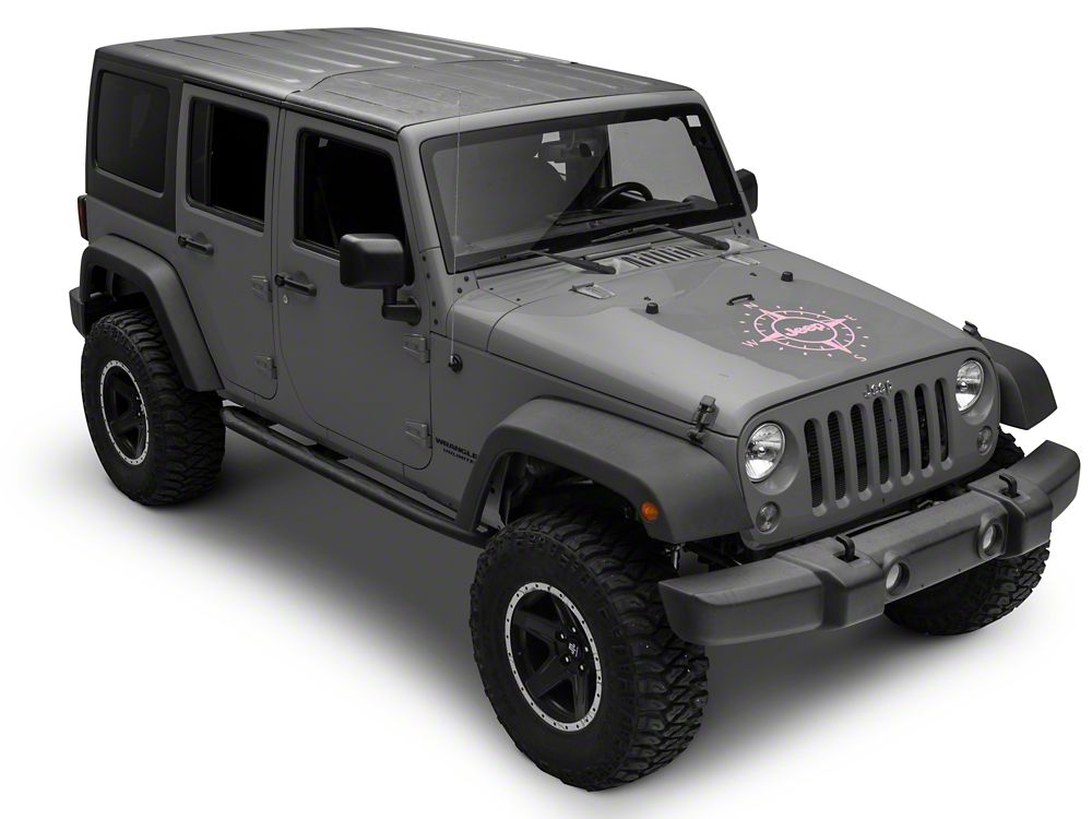 Jeep Licensed by RedRock Compass Decal with Jeep Logo; Pink (07-18 Jeep Wrangler JK)