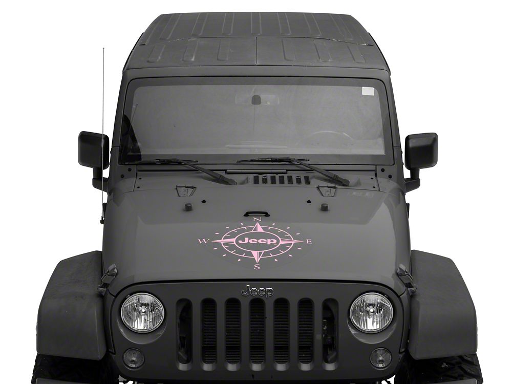 Jeep Licensed by RedRock Compass Decal with Jeep Logo; Pink (07-18 Jeep Wrangler JK)