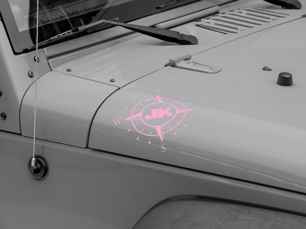 Jeep Licensed by RedRock Small Compass Decal with JK Logo; Pink (07-18 Jeep Wrangler JK)