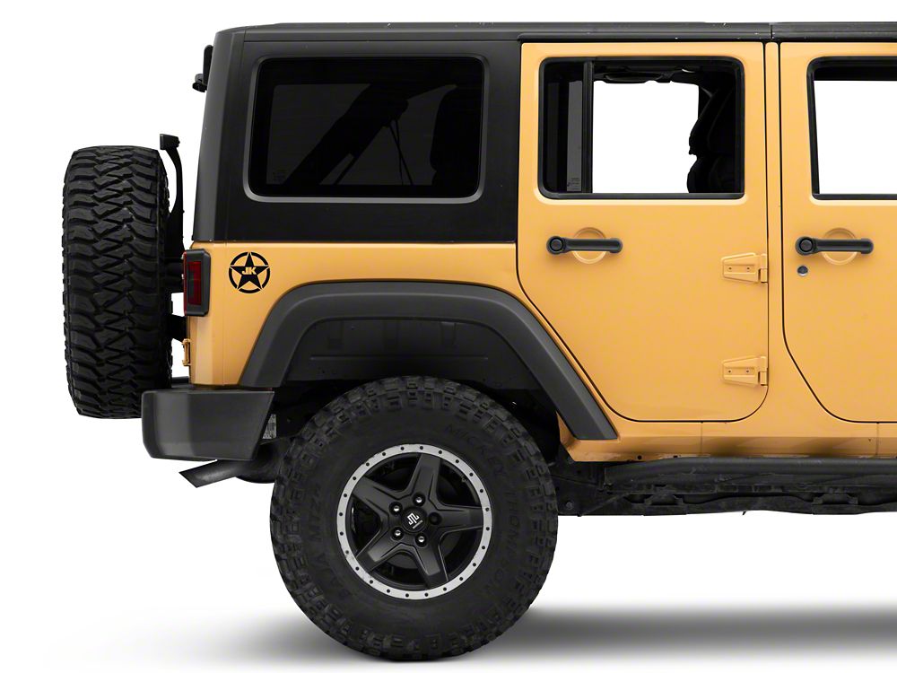Jeep Licensed by RedRock JK Star Accent Decal; Matte Black (07-18 Jeep Wrangler JK)