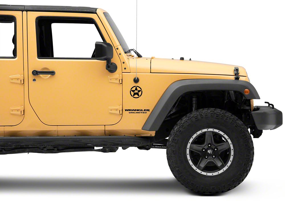 Jeep Licensed by RedRock JK Star Accent Decal; Matte Black (07-18 Jeep Wrangler JK)