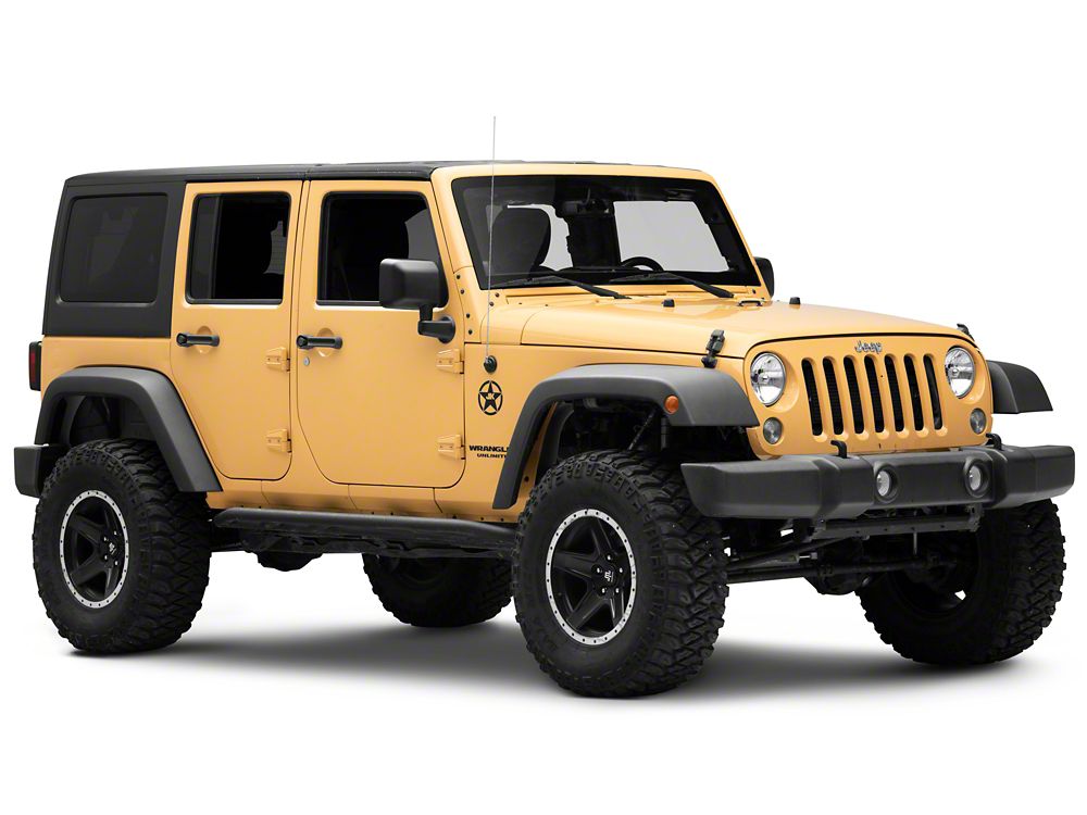 Jeep Licensed by RedRock JK Star Accent Decal; Matte Black (07-18 Jeep Wrangler JK)