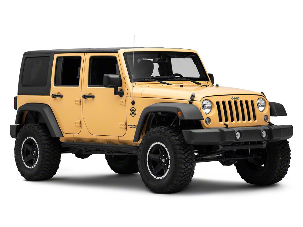 Jeep Licensed by RedRock Jeep Star Accent Decal; Matte Black (07-18 Jeep Wrangler JK)